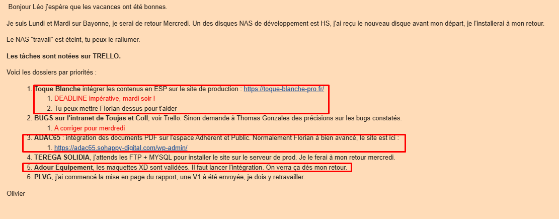 Preuve de communication